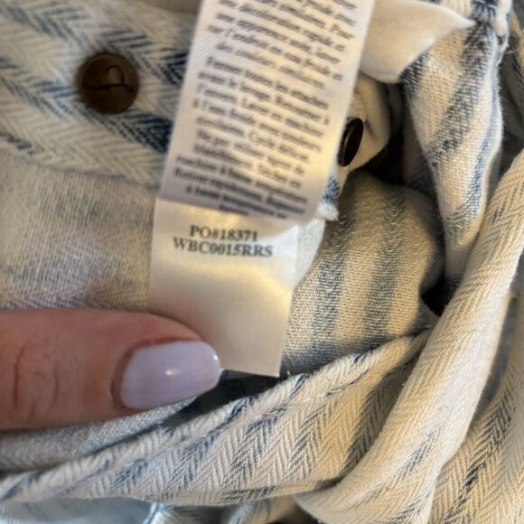 Faherty‎ Topsail Overalls Womens XL Light Wash Striped Railroad Western Cowgirl - Picture 9 of 9